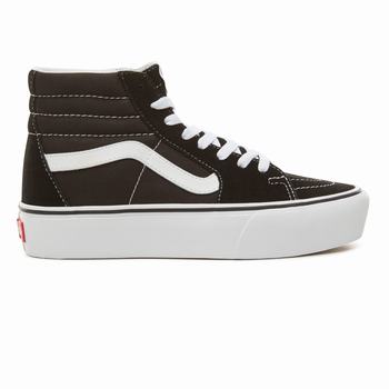 Vans Suede Sk8-Hi Platform 2.0 - Naisten Korkeavartiset tennarit - Mustat